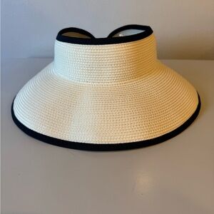 Elegant Cream and Black Women's Sun Visor Packable